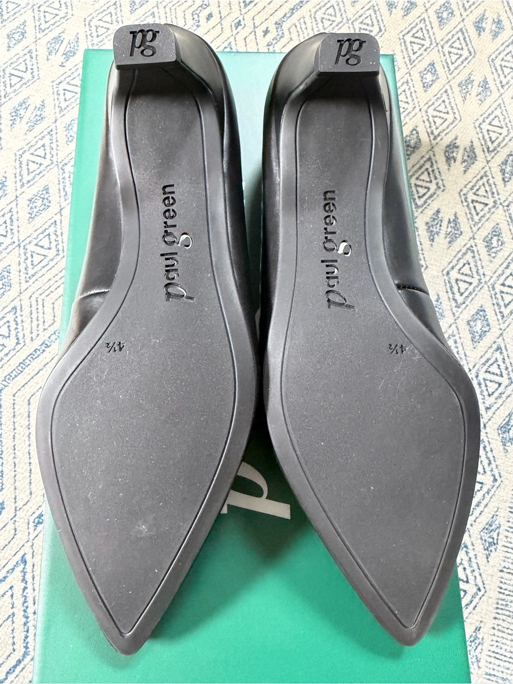 Paul Green ‘Camilla’ Black Pointed-Toe Leather Pumps NWT - Picture 6 of 7